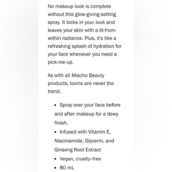 NEW - Mischo Beauty setting spray - Picture 3 of 7